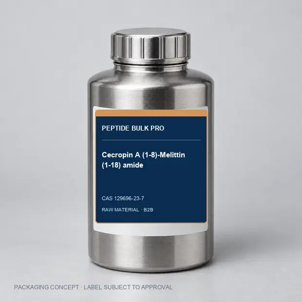 Cecropin A (1-8)-Melittin (1-18) amide packaging concept